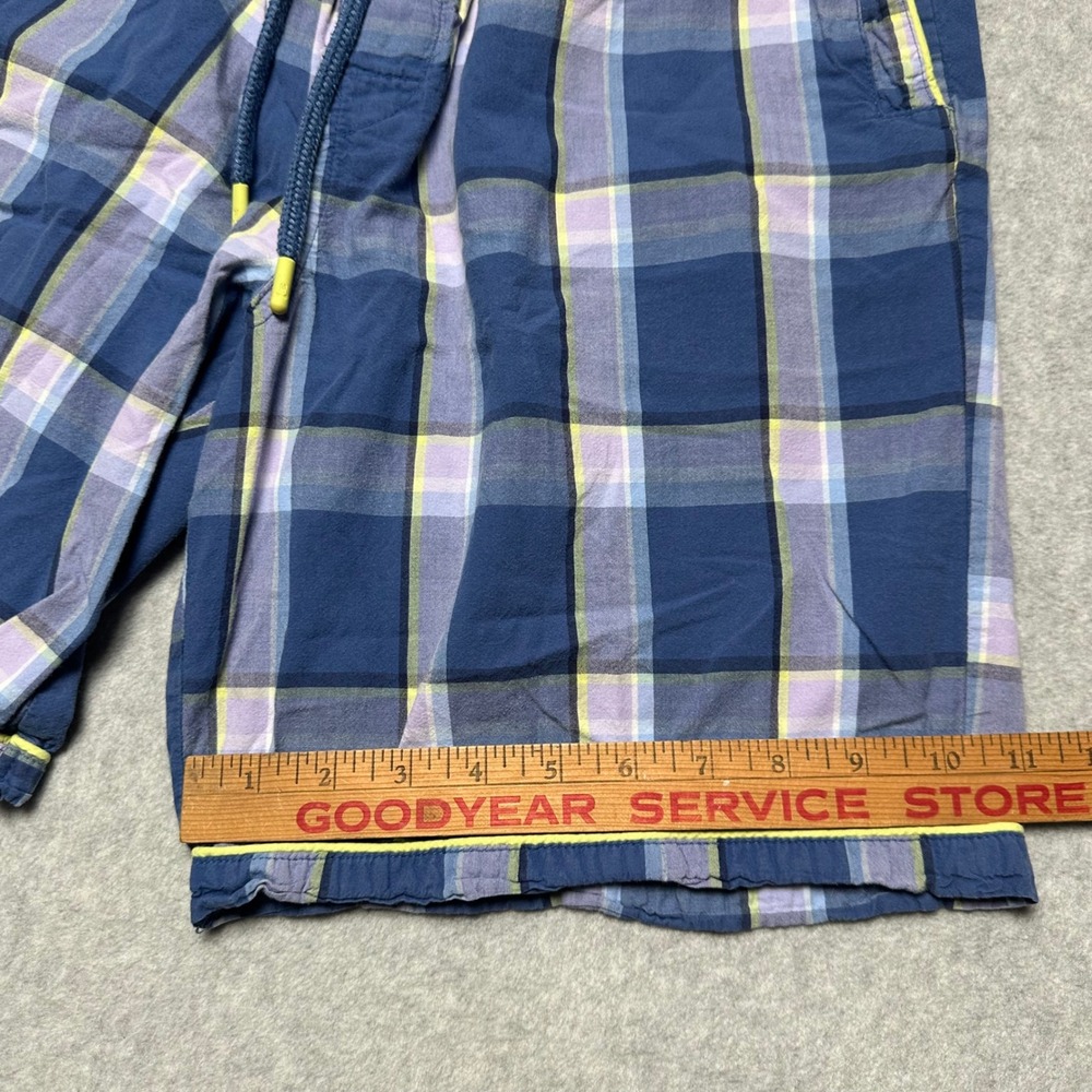Psycho Bunny Mens Blue Plaid Shorts Size Medium Cotton - Picture 7 of 7
